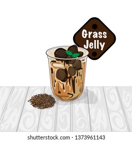 grass jelly graphic cup object food drink