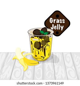 grass jelly graphic cup object food drink