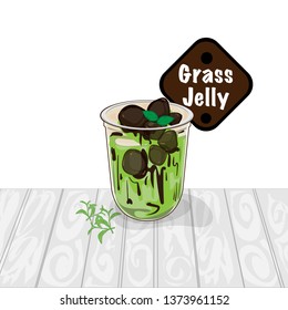 grass jelly graphic cup object food drink