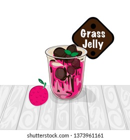 grass jelly graphic cup object food drink
