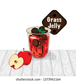 grass jelly graphic cup object food drink