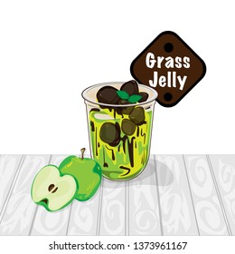 grass jelly graphic cup object food drink