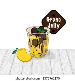 grass jelly graphic cup object food drink