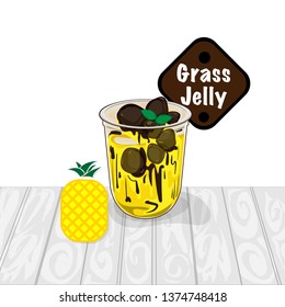 grass jelly graphic cup object food drink