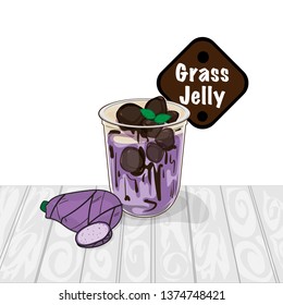 grass jelly graphic cup object food drink
