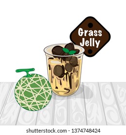 grass jelly graphic cup object food drink