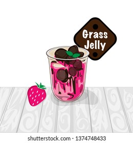 grass jelly graphic cup object food drink