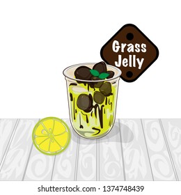 grass jelly graphic cup object food drink