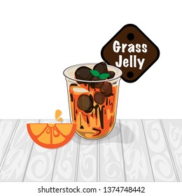 grass jelly graphic cup object food drink