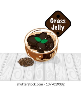 grass jelly graphic cup object food drink