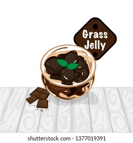 grass jelly graphic cup object food drink