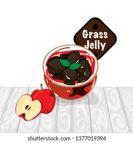 grass jelly graphic cup object food drink