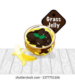 grass jelly graphic cup object 