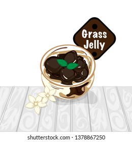 grass jelly graphic cup object 