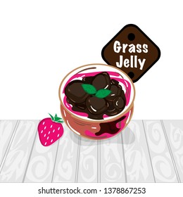 grass jelly graphic cup object 