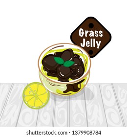 grass jelly graphic cup object 