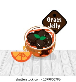 grass jelly graphic cup object 