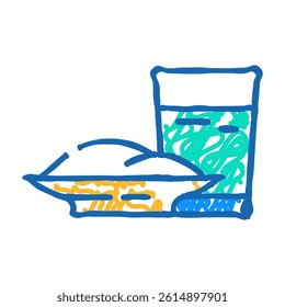 grass juice barley doodle icon sketch vector. grass juice barley sign. isolated symbol illustration