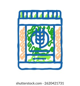 suco de grama de cevada ícone doodle esboço vetor. sinal de cevada de suco de grama. ilustração de símbolo isolado