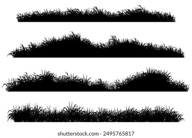 Graslandsilhouette. Landschaftshintergrund