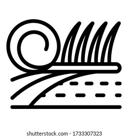 Grass landscape designer icon. Outline grass landscape designer vector icon for web design isolated on white background