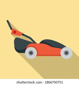 Grass lawn mower icon. Flat illustration of grass lawn mower vector icon for web design