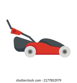 Grass lawn mower icon. Flat illustration of grass lawn mower vector icon isolated on white background