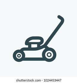 Grass lawn mower vector icon