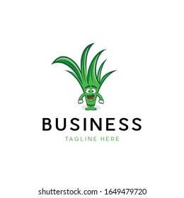 Grass Lawn Nature Character Mascot Illustration Vector Industrial Business Logo