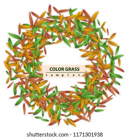 Grass, leaf banner on the white background. Vector eps 10