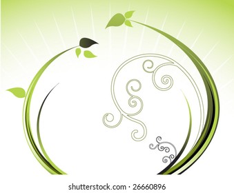 grass with leaves and coil (burst behind)