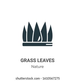 Grass leaves glyph icon vector on white background. Flat vector grass leaves icon symbol sign from modern nature collection for mobile concept and web apps design.