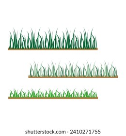 Grass leaves. Horizontal grass symbol. Vector illustration. EPS 10.