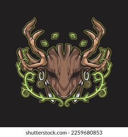 grass legend monster vector illustration