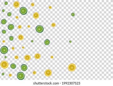 Grass Lemon Background Transparent Vector. Food Set. Bright Lemon Healthy. Slice Lime Bright Decoration.