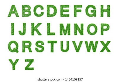 Grass letter Collection. A-Z Isolated from white background. Eco symbol. Vector illustrations