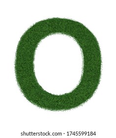 Grasbrief O isoliert auf weißem Hintergrund