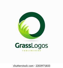 Grass letter O logo design