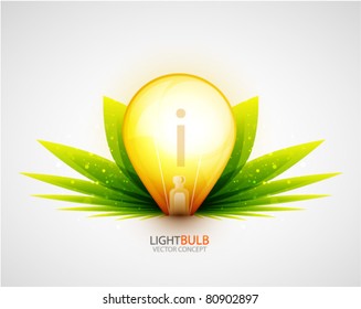 Grass light bulb concept. Vector symbol