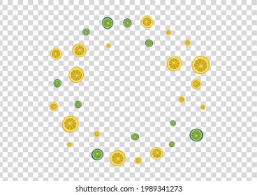 Grass Lime Background Transparent Vector. Drawing Set. Sunny Fruit Repeat. Fresh Fruit Sunny Set.