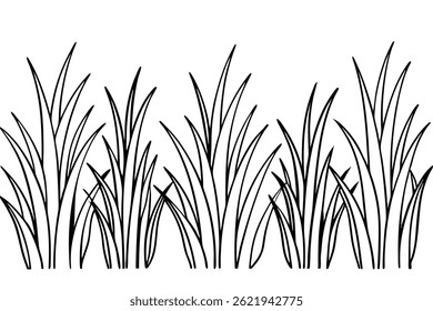 Grass Line Art Design for Nature Inspired Creative Book Illustration  