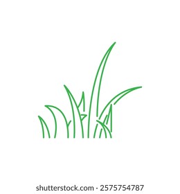 grass line icon design template