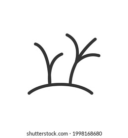 Grass line icon, sign or symbol. Premium pictogram in trendy outline style. Grass pixel perfect vector icon isolated on a white background. 
