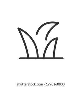 Icono de línea de hierba al estilo de moda. Pictograma vectorial de trazo aislado sobre un fondo blanco. Iconos de esquema de prima de gramíneas.