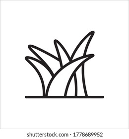 Grass line icon vector design template