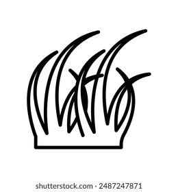 Grass linear logo mark in black and white