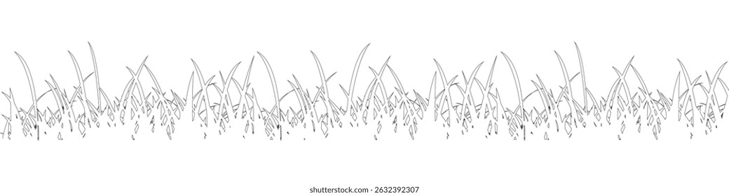 Grass lines silhouette, park, field lawn, meadow, horizontal nature lush landscape background