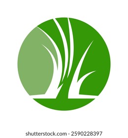 Grass log icon design template