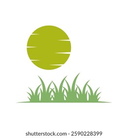 Grass log icon design template