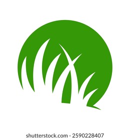 Grass log icon design template